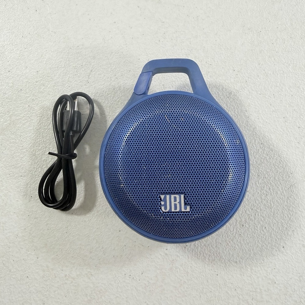 JBL Clip Portable Bluetooth Blue Speaker 1st Generation W/ Charger TESTED